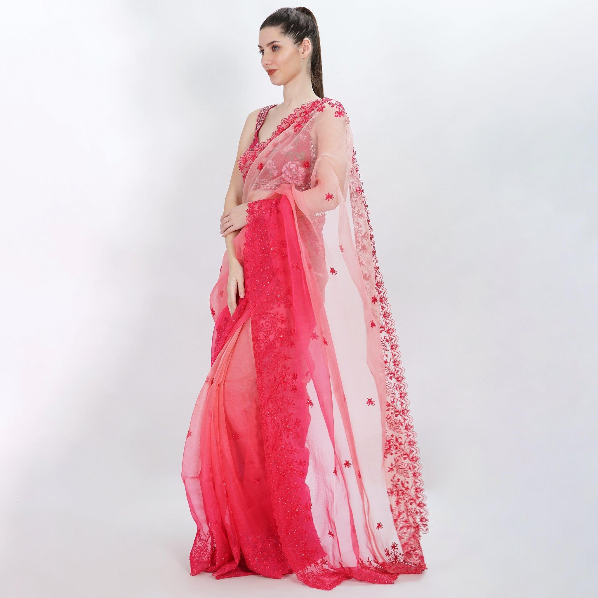 Cherry Blossom saree