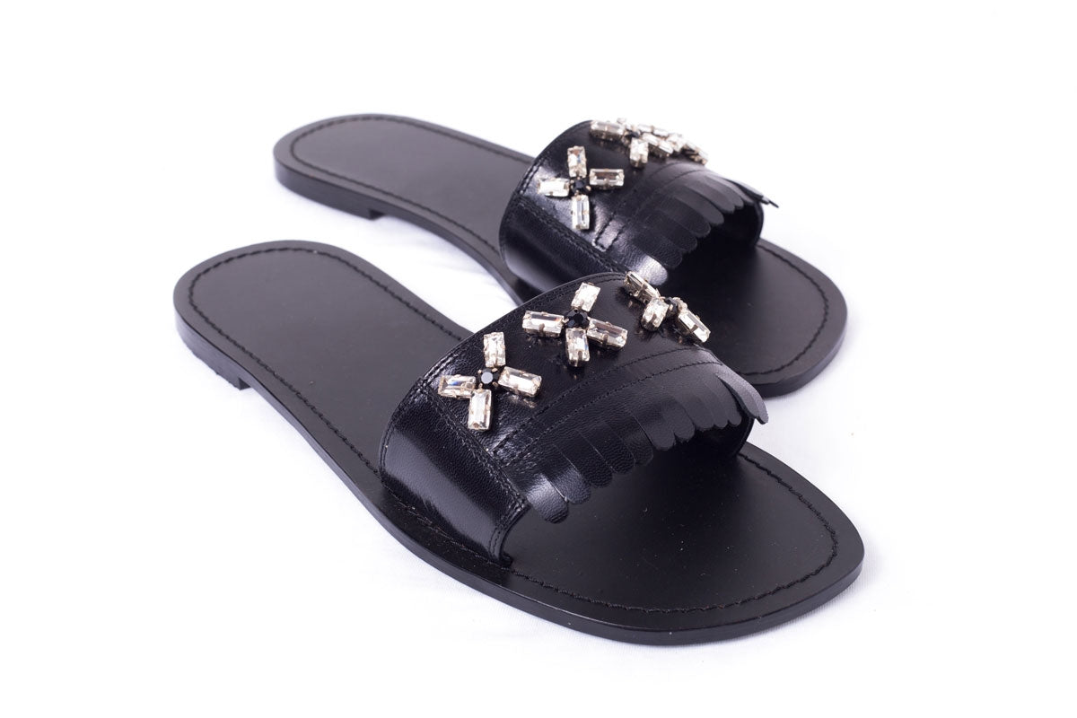 Black discount slider sandal